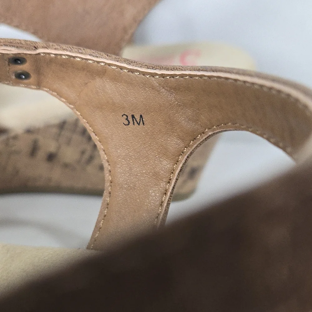 Cork Wedge Sandals, Size 3